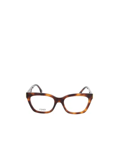 Fendi Eyewear Cat-eye Frame Glasses In White