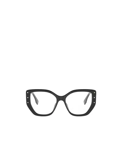 Fendi Eyewear Cat-eye Frame Glasses In Black