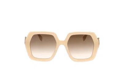 Fendi Eyewear Geometric Frame Sunglasses In Beige