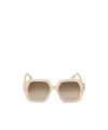 Fendi Eyewear Geometric Frame Sunglasses In Nude