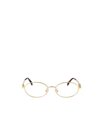 Fendi Eyewear Oval Frame Glasses In Gold