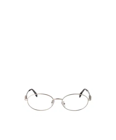Fendi Eyewear Oval Frame Glasses In Metallic