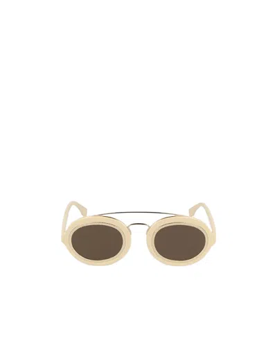 Fendi Eyewear Oval Frame Sunglasses In Brown