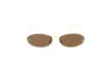 Fendi Embellished Ff Oval Metal Sunglasses In Gold