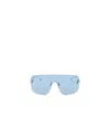 Fendi Crystal Ff Metal Shield Sunglasses In Blue