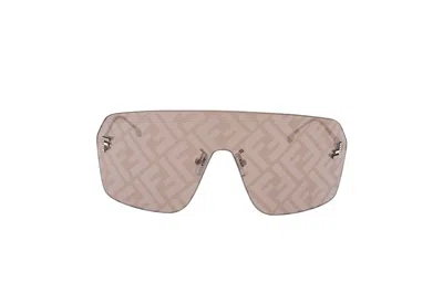 Fendi First Crystal Rectangular Sunglasses, 139mm In Gold