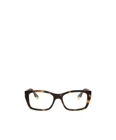 Fendi Eyewear Rectangle Frame Glasses In Brown