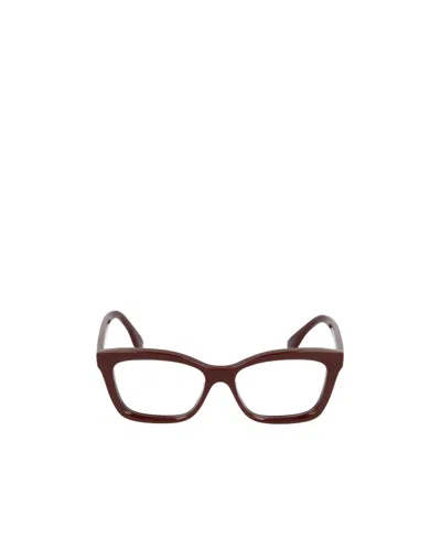 Fendi Eyewear Rectangle Frame Glasses In Red