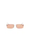 Fendi First Rectangular-frame Crystal-embellished Silver-tone Sunglasses
