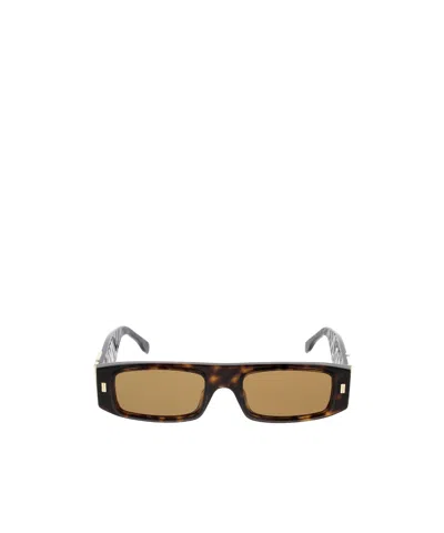 Fendi Eyewear Rectangle Frame Sunglasses In Brown