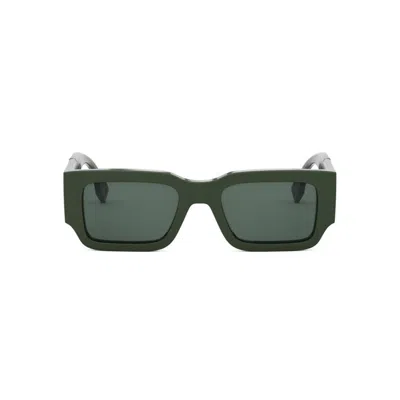 Fendi Eyewear Rectangle Frame Sunglasses In Green