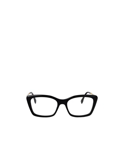 Fendi Eyewear Rectangular Frame Glasses In Black
