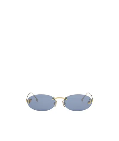 Fendi Eyewear Round Frame Sunglasses In Gold
