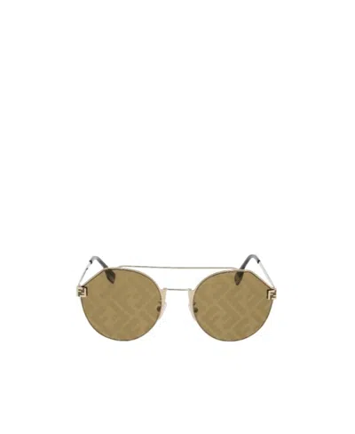 Fendi Eyewear Round Frame Sunglasses In Brown