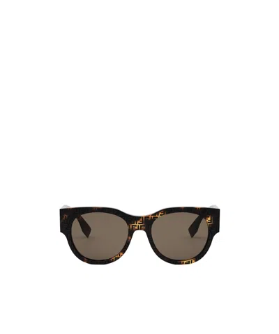 Fendi Eyewear Round Frame Sunglasses In Brown