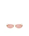 Fendi First Fe 4075us 30a Oval Sunglasses In Nude