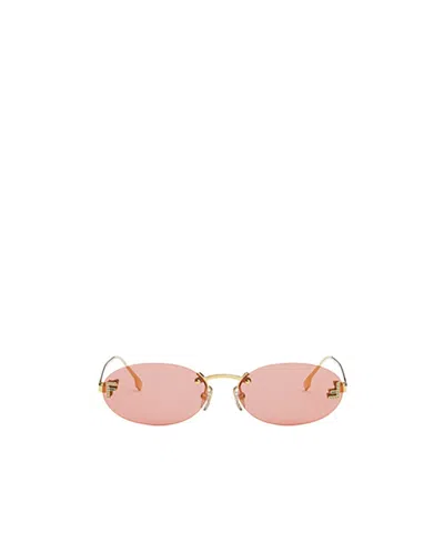 FENDI FENDI EYEWEAR OVAL FRAME SUNGLASSES