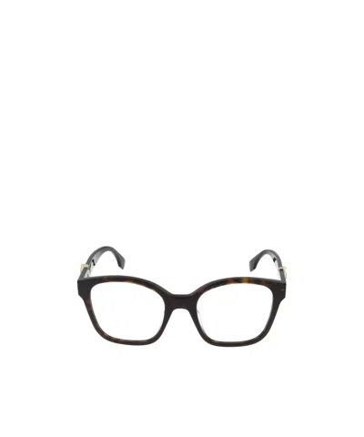 Fendi Eyewear Square Frame Glasses In Brown