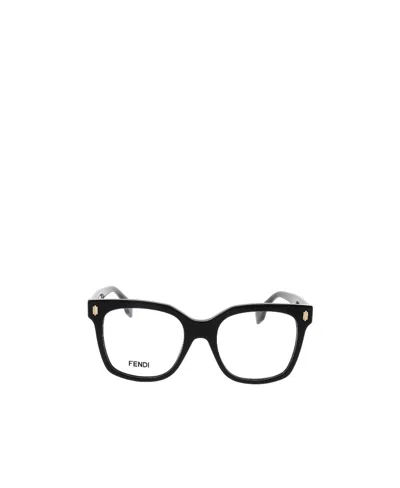 Fendi Eyewear Square Frame Glasses In Black