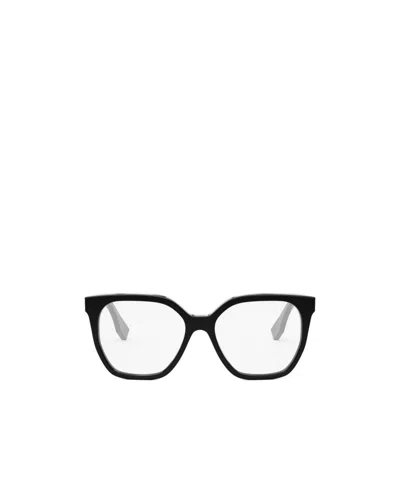 Fendi Eyewear Square Frame Glasses In Black