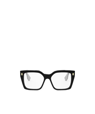 Fendi Eyewear Square Frame Glasses In Black