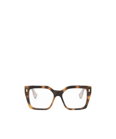 Fendi Eyewear Square Frame Glasses In Brown