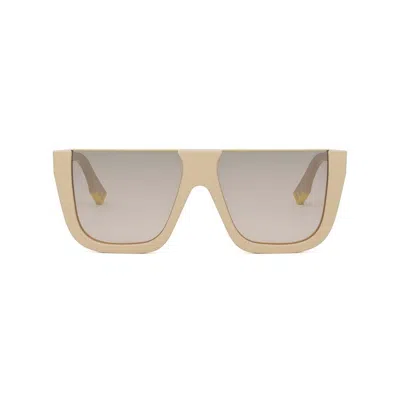 Fendi Eyewear Square Frame Sunglasses In Beige