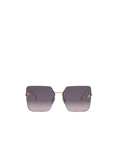 Fendi Eyewear Square Frameless Sunglasses In Gray