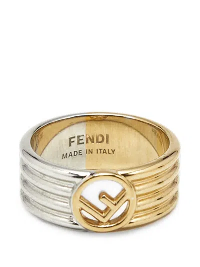 Pre-owned Fendi F Is  Band Ring In Gold