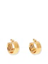 Fendi Women Gold Colored Earrings With Triple Circle And F Motif In Bronze Woman In Gold