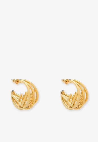 Fendi F Is  Hoop Earrings In Gold