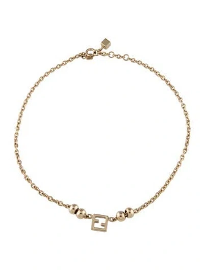 Pre-owned Fendi F Is  Necklace, 16.25" In Multi
