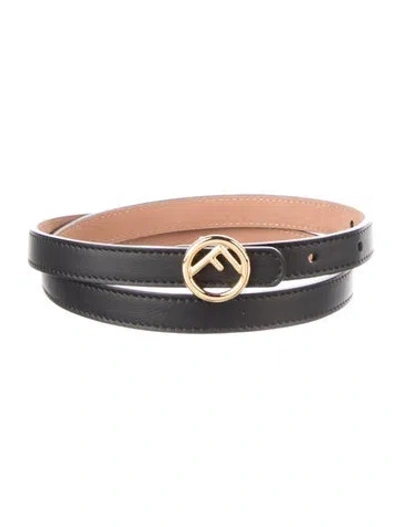 Pre-owned Fendi F Is  Skinny Belt In Black