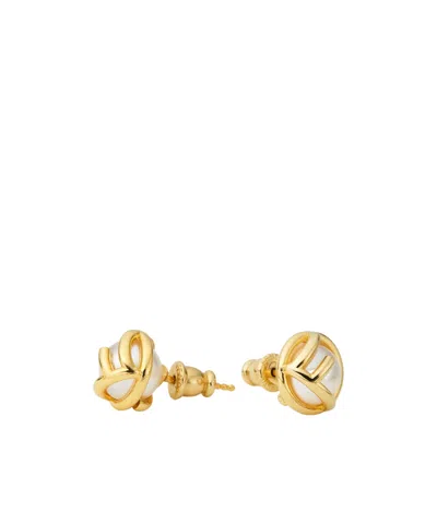 Fendi F-pattern Earrings In Yellow
