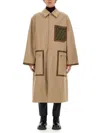 Fendi Logo Monogram Reversible Trench Coat In Beige
