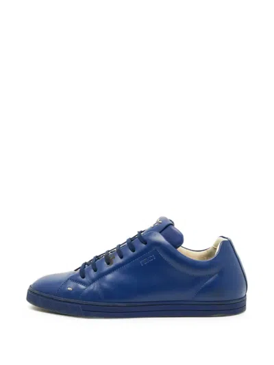 Pre-owned Fendi Face Sneakers In Blue