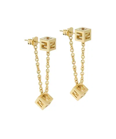 Fendi Faces Pendant Earrings In Gold
