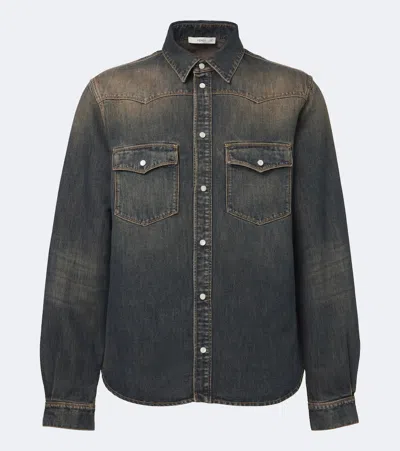 Fendi Shirt Denim Medium Weigth In Blue