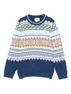 Fendi Fairisle Logo Sweater In Blue