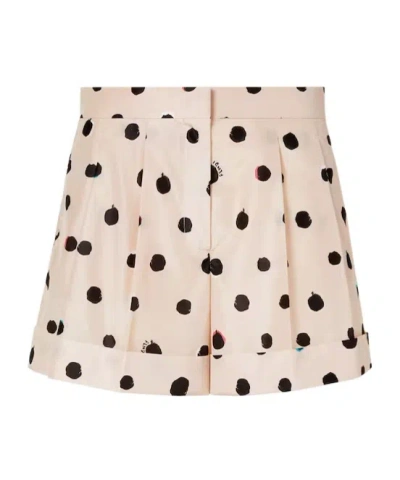 Fendi Pink Printed Taffeta Shorts In Multi