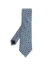 Fendi Falena Silk Tie Micro Dots Pattern Slim In Green