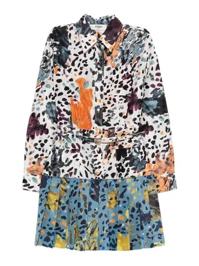 Fendi Falena Print Dress In Multicolor