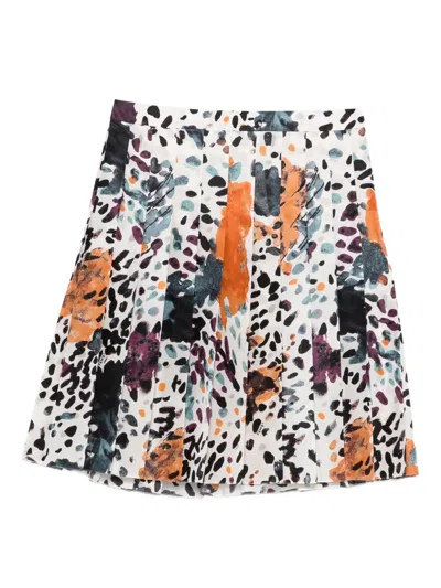 FENDI FALENA-PRINT SILK MIDI SKIRT