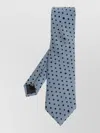 Fendi Falena Silk Tie Micro Dots Pattern Slim In Blue