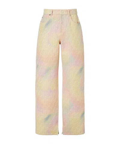 Fendi Fantastic  Future Long Jeans In Pink