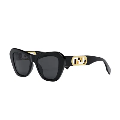 Fendi Fashion Forward Shiny Black Sunglasses For Women By