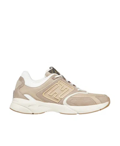 FENDI FENDI FASTER FF-EMBOSSED DETAILED LOW-TOP SNEAKERS