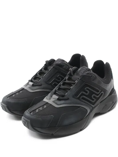 Pre-owned Fendi Faster Sneakers In Black