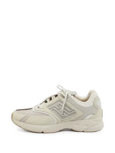Pre-owned Fendi Faster Sneakers In Neutral