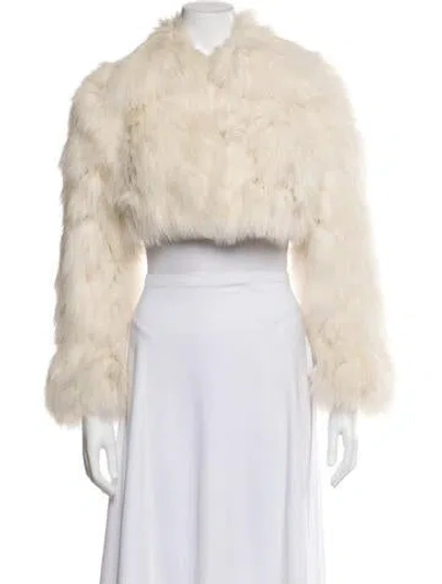 Pre-owned Fendi Faux Fur Jacket In Neutral